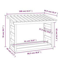 Support de bois de chauffage Marron miel 108x64,5x78cm Bois pin