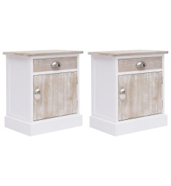 2 pcs Tables de chevet 38x28x45 cm Bois de Paulownia