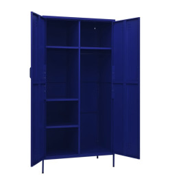 Garde-robe Bleu marine 90x50x180 cm Acier