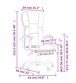 Fauteuil inclinable de bureau Blanc Similicuir