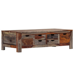 Table basse Gris 100x50x30 cm Bois de Sesham massif