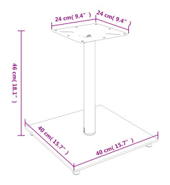 Supports de haut-parleurs 2 pcs noir verre trempé 1 pilier