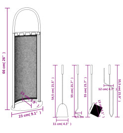 Set d’outils de cheminée 5 pcs 23x15x66 cm acier