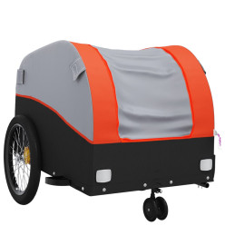 Remorque de vélo noir et orange 30 kg fer