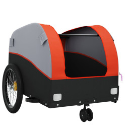 Remorque de vélo noir et orange 30 kg fer