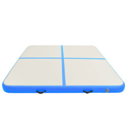 Tapis gonflable de gymnastique avec pompe 200x200x10cm PVC Bleu