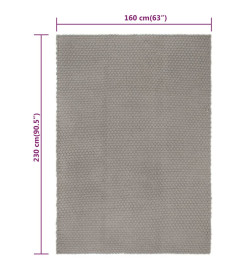 Tapis rectangulaire Gris 160x230 cm Coton