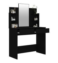 Coiffeuse avec miroir noir 96x40x142 cm