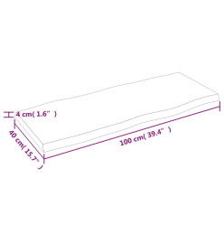 Dessus de table bois chêne massif traité bordure assortie