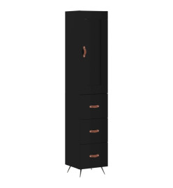 Buffet haut Noir 34,5x34x180 cm Bois d'ingénierie