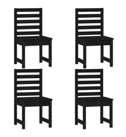 Ensemble à dîner de jardin 5 pcs noir bois massif de pin