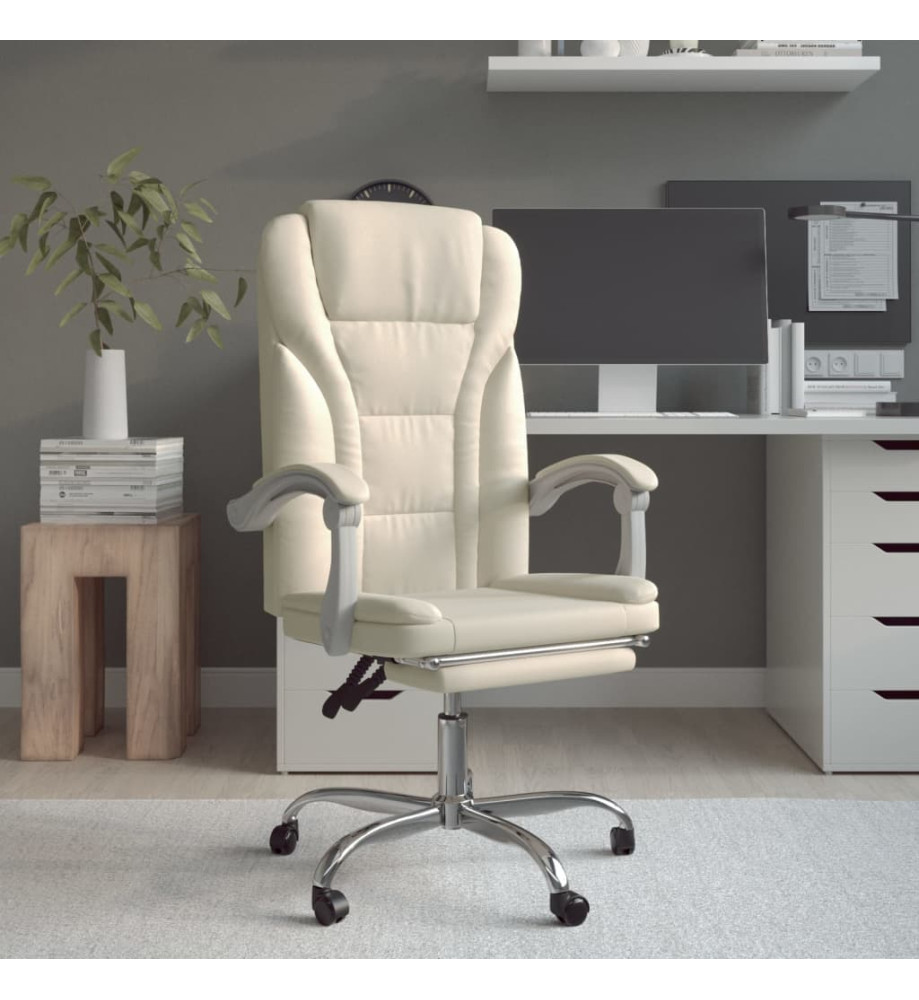 Fauteuil inclinable de bureau Crème Similicuir