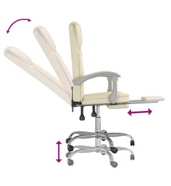 Fauteuil inclinable de bureau Crème Similicuir