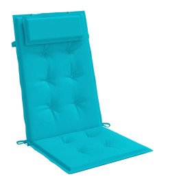 Coussins de chaise à dossier haut lot de 4 turquoise