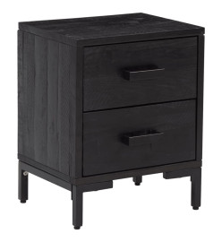 Tables de chevet 2 pcs Noir 36x30x45 cm Bois de pin massif