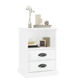 Tables de chevet 2 pcs blanc brillant 43x36x60 cm