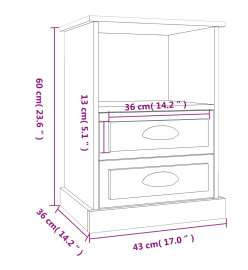 Tables de chevet 2 pcs blanc brillant 43x36x60 cm