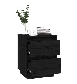 Tables de chevet 2 pcs Noir 40x35x50 cm Bois de pin solide