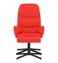 Chaise de relaxation avec tabouret Rouge Similicuir