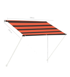 Auvent rétractable 100x150 cm Orange et marron