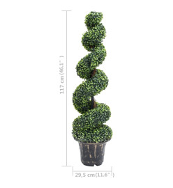 Plante de buis artificiel en spirale avec pot Vert 117 cm