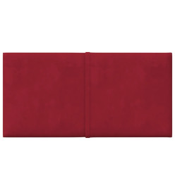 Panneaux muraux 12 pcs Rouge bordeaux 30x15 cm Velours 0,54 m²