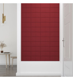 Panneaux muraux 12 pcs Rouge bordeaux 30x15 cm Velours 0,54 m²