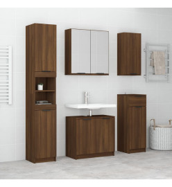 Meubles de salle de bain 5 pcs Marron Bois d'ingénierie