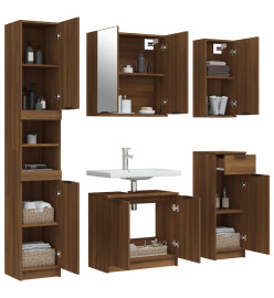 Meubles de salle de bain 5 pcs Marron Bois d'ingénierie