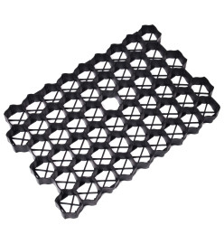 Grilles d'herbe 16 pcs noir 60x40x3 cm plastique