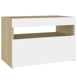 Meubles TV avec LED 2 pcs Blanc et chêne sonoma 60x35x40 cm