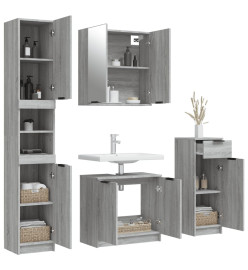 Ensemble d'armoires de salle de bain 4 pcs sonoma gris