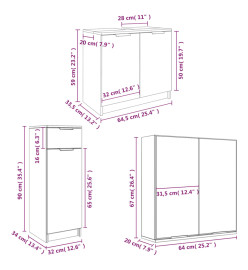 Ensemble d'armoires de salle de bain 4 pcs sonoma gris