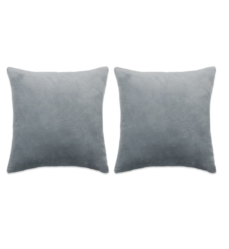 Coussins 2 pcs Tissu 60x60 cm Gris