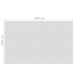 Film solaire de piscine flottant PE 800x500 cm Gris