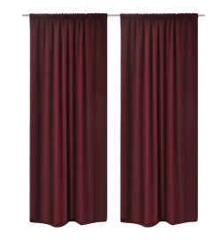 Rideau occultant 2 pcs à double couche 140 x 245 cm Bordeaux