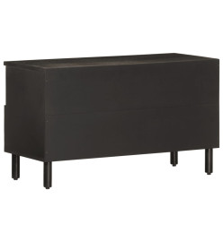 Meuble TV noir 80x33x46 cm bois massif de manguier