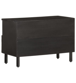 Meuble TV noir 70x33x46 cm bois massif de manguier