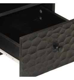 Meuble TV noir 70x33x46 cm bois massif de manguier