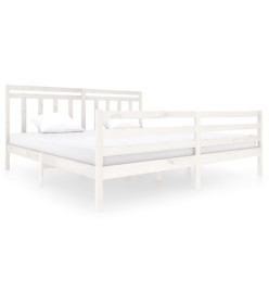 Cadre de lit Blanc Bois massif 200x200 cm