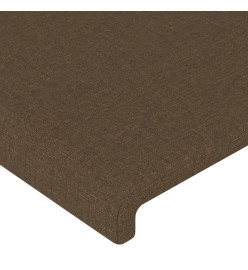 Tête de lit avec oreilles Marron foncé 103x23x78/88 cm Tissu