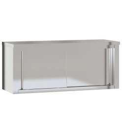 Armoire murale de cuisine avec portes coulissantes inox