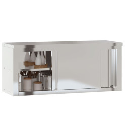 Armoire murale de cuisine avec portes coulissantes inox