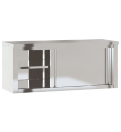 Armoire murale de cuisine avec portes coulissantes inox