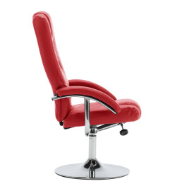 Fauteuil inclinable avec repose-pied Rouge Similicuir