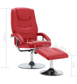 Fauteuil inclinable avec repose-pied Rouge Similicuir