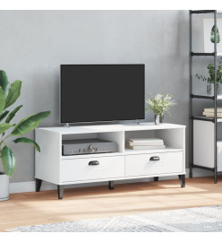 Meuble TV VIKEN blanc bois de pin solide