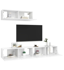 Meubles TV 3 pcs Blanc Aggloméré