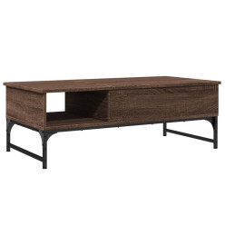 Table basse chêne marron 100x50x35cm bois d'ingénierie et métal