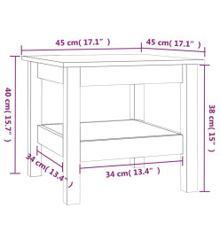 Table basse Marron miel 45x45x40 cm Bois massif de pin